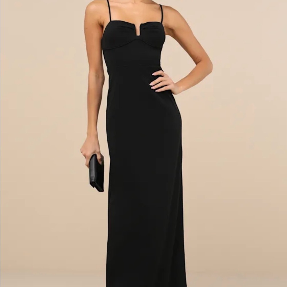 Lulu's Elegant Black Maxi Dress